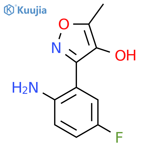 3-(2-amino-5-fluorophenyl)-5-methyl-1,2-oxazol-4-ol structure