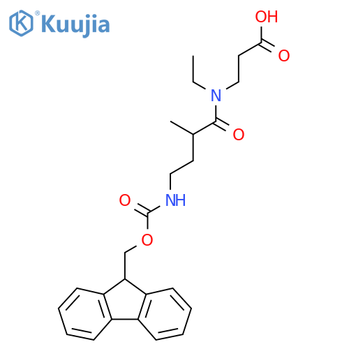 3-N-ethyl-4-({(9H-fluoren-9-yl)methoxycarbonyl}amino)-2-methylbutanamidopropanoic acid structure