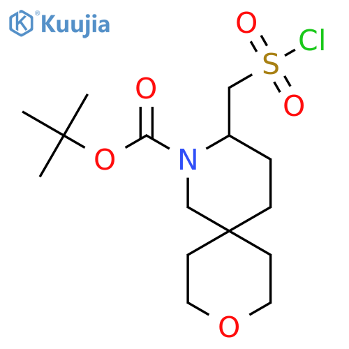 tert-butyl 3-(chlorosulfonyl)methyl-9-oxa-2-azaspiro5.5undecane-2-carboxylate structure