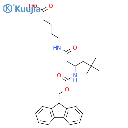 5-3-({(9H-fluoren-9-yl)methoxycarbonyl}amino)-5,5-dimethylhexanamidopentanoic acid structure