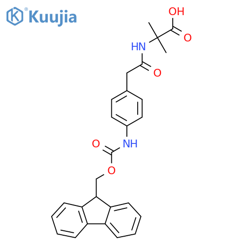 2-{2-4-({(9H-fluoren-9-yl)methoxycarbonyl}amino)phenylacetamido}-2-methylpropanoic acid structure