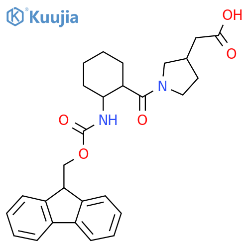 2-{1-2-({(9H-fluoren-9-yl)methoxycarbonyl}amino)cyclohexanecarbonylpyrrolidin-3-yl}acetic acid structure