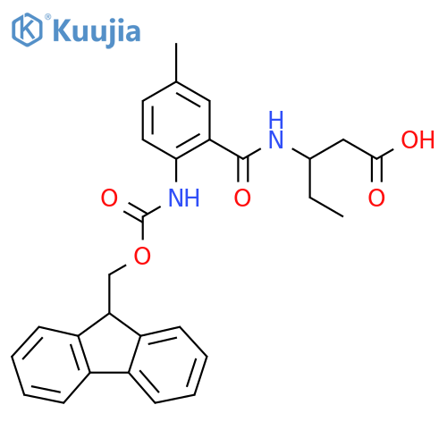 3-{2-({(9H-fluoren-9-yl)methoxycarbonyl}amino)-5-methylphenylformamido}pentanoic acid structure