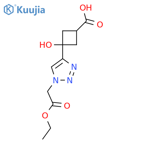 3-1-(2-ethoxy-2-oxoethyl)-1H-1,2,3-triazol-4-yl-3-hydroxycyclobutane-1-carboxylic acid structure