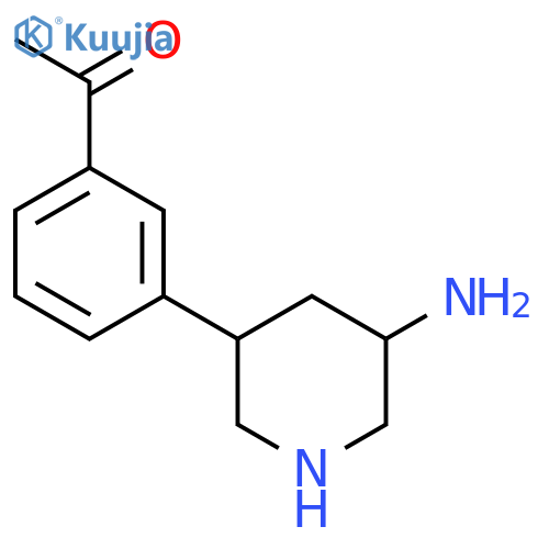 1-3-(5-aminopiperidin-3-yl)phenylethan-1-one structure