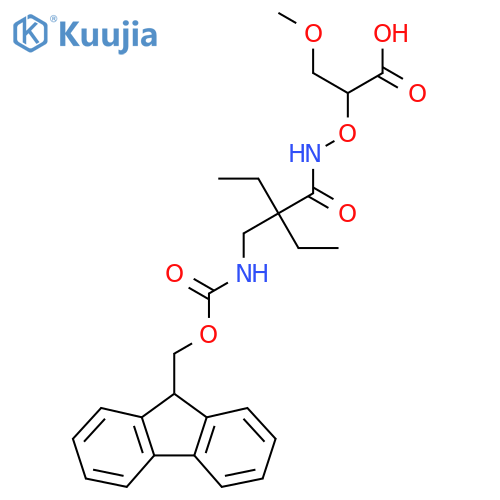 2-({2-ethyl-2-({(9H-fluoren-9-yl)methoxycarbonyl}amino)methylbutanamido}oxy)-3-methoxypropanoic acid structure