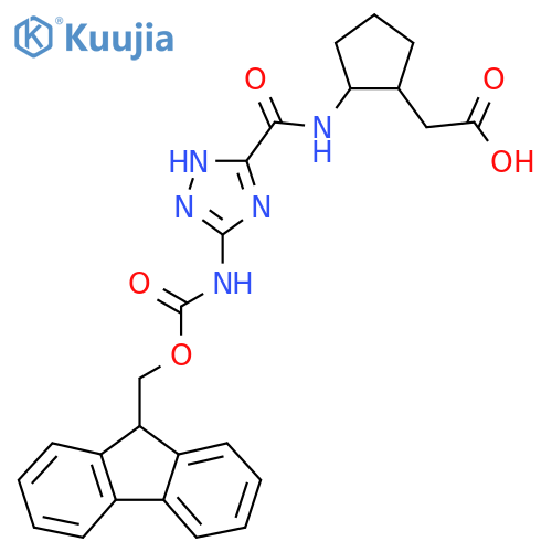 2-{2-5-({(9H-fluoren-9-yl)methoxycarbonyl}amino)-1H-1,2,4-triazole-3-amidocyclopentyl}acetic acid structure