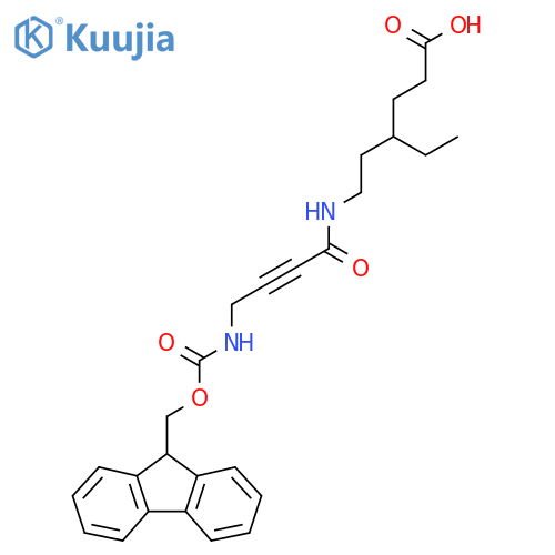 4-ethyl-6-4-({(9H-fluoren-9-yl)methoxycarbonyl}amino)but-2-ynamidohexanoic acid structure