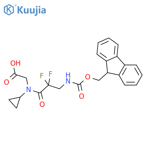 2-N-cyclopropyl-3-({(9H-fluoren-9-yl)methoxycarbonyl}amino)-2,2-difluoropropanamidoacetic acid structure