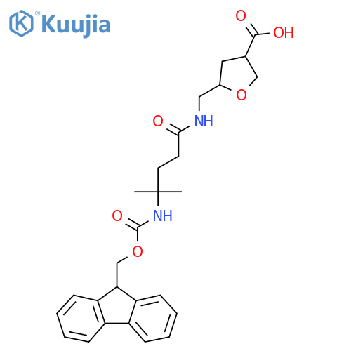 5-{4-({(9H-fluoren-9-yl)methoxycarbonyl}amino)-4-methylpentanamidomethyl}oxolane-3-carboxylic acid structure