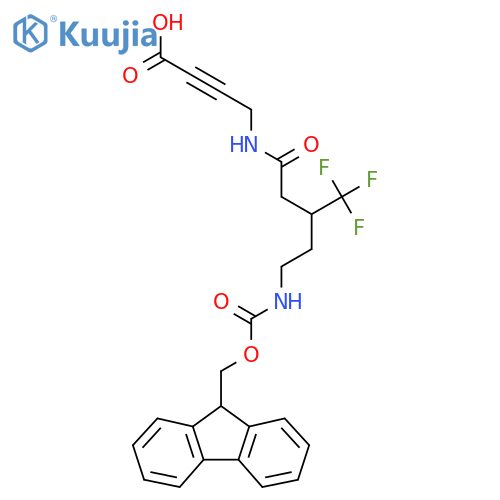 4-5-({(9H-fluoren-9-yl)methoxycarbonyl}amino)-3-(trifluoromethyl)pentanamidobut-2-ynoic acid structure