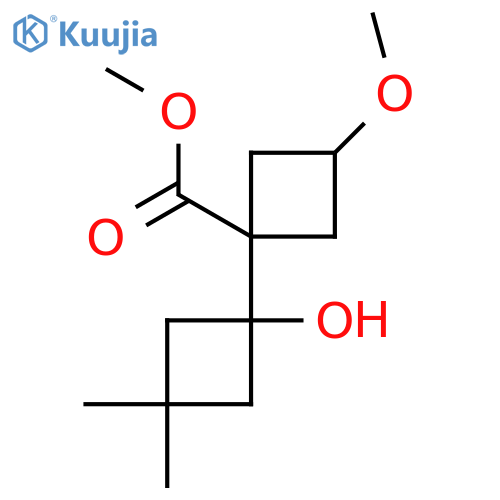 methyl 1-(1-hydroxy-3,3-dimethylcyclobutyl)-3-methoxycyclobutane-1-carboxylate structure