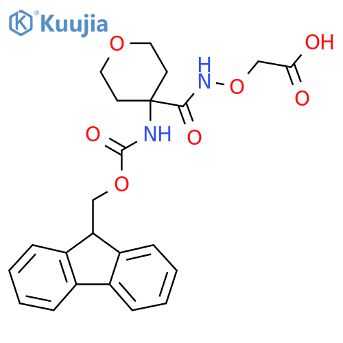 2-({4-({(9H-fluoren-9-yl)methoxycarbonyl}amino)oxan-4-ylformamido}oxy)acetic acid structure