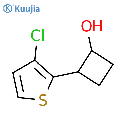 2-(3-chlorothiophen-2-yl)cyclobutan-1-ol structure