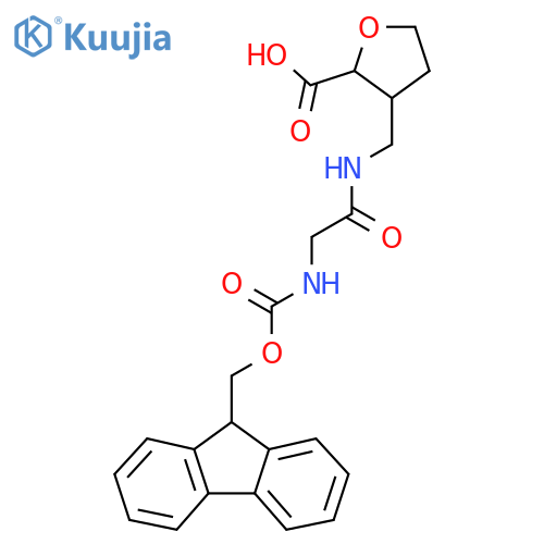 3-{2-({(9H-fluoren-9-yl)methoxycarbonyl}amino)acetamidomethyl}oxolane-2-carboxylic acid structure