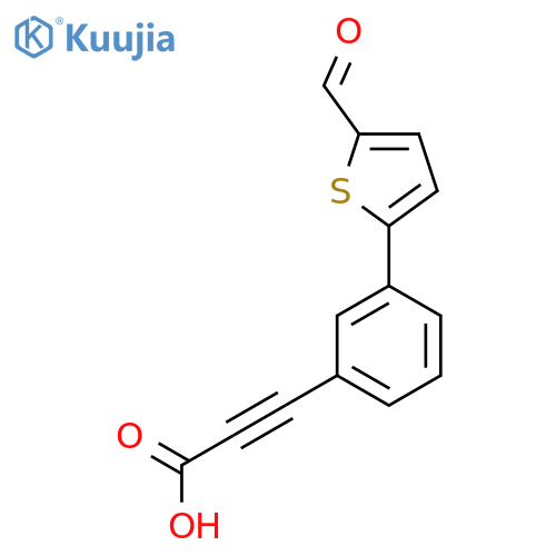3-3-(5-formylthiophen-2-yl)phenylprop-2-ynoic acid structure