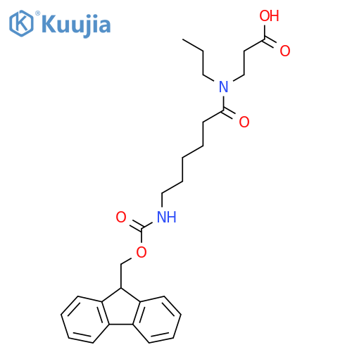 3-6-({(9H-fluoren-9-yl)methoxycarbonyl}amino)-N-propylhexanamidopropanoic acid structure