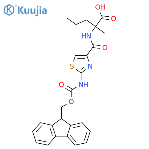 2-{2-({(9H-fluoren-9-yl)methoxycarbonyl}amino)-1,3-thiazol-4-ylformamido}-2-methylpentanoic acid structure