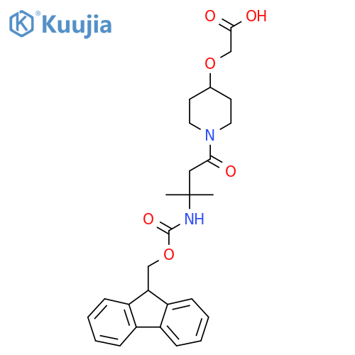 2-({1-3-({(9H-fluoren-9-yl)methoxycarbonyl}amino)-3-methylbutanoylpiperidin-4-yl}oxy)acetic acid structure
