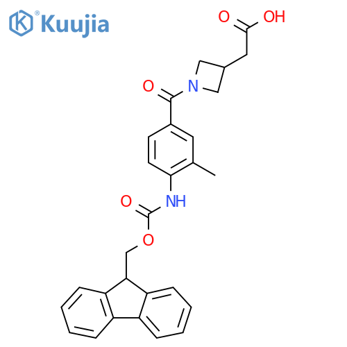 2-{1-4-({(9H-fluoren-9-yl)methoxycarbonyl}amino)-3-methylbenzoylazetidin-3-yl}acetic acid structure