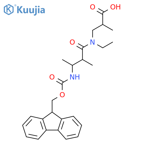 3-N-ethyl-3-({(9H-fluoren-9-yl)methoxycarbonyl}amino)-2-methylbutanamido-2-methylpropanoic acid structure