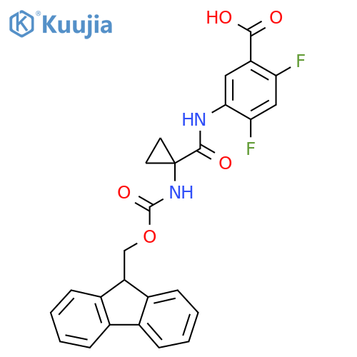 5-1-({(9H-fluoren-9-yl)methoxycarbonyl}amino)cyclopropaneamido-2,4-difluorobenzoic acid structure