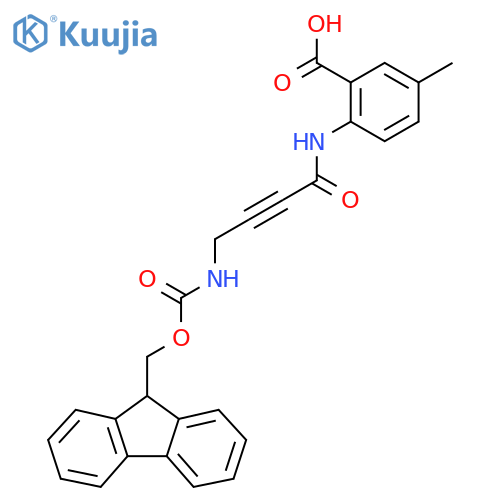 2-4-({(9H-fluoren-9-yl)methoxycarbonyl}amino)but-2-ynamido-5-methylbenzoic acid structure