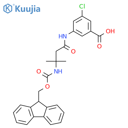 3-chloro-5-3-({(9H-fluoren-9-yl)methoxycarbonyl}amino)-3-methylbutanamidobenzoic acid structure