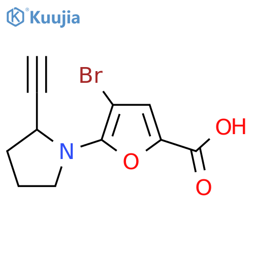 4-bromo-5-(2-ethynylpyrrolidin-1-yl)furan-2-carboxylic acid structure