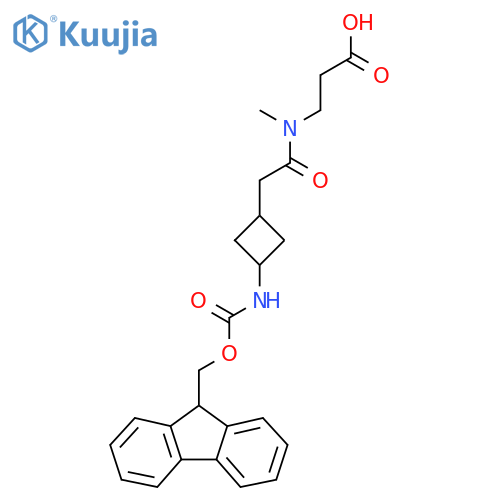 3-{2-3-({(9H-fluoren-9-yl)methoxycarbonyl}amino)cyclobutyl-N-methylacetamido}propanoic acid structure