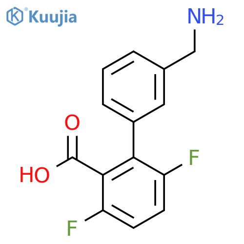 2-3-(aminomethyl)phenyl-3,6-difluorobenzoic acid structure