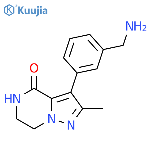 3-3-(aminomethyl)phenyl-2-methyl-4H,5H,6H,7H-pyrazolo1,5-apyrazin-4-one structure