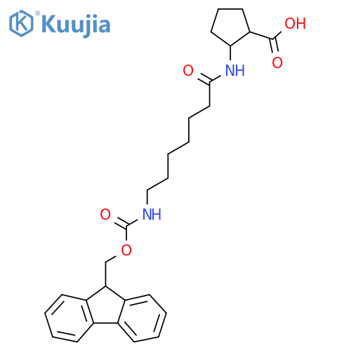 2-7-({(9H-fluoren-9-yl)methoxycarbonyl}amino)heptanamidocyclopentane-1-carboxylic acid structure