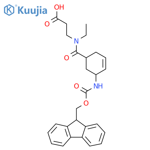3-{N-ethyl-1-5-({(9H-fluoren-9-yl)methoxycarbonyl}amino)cyclohex-3-en-1-ylformamido}propanoic acid structure