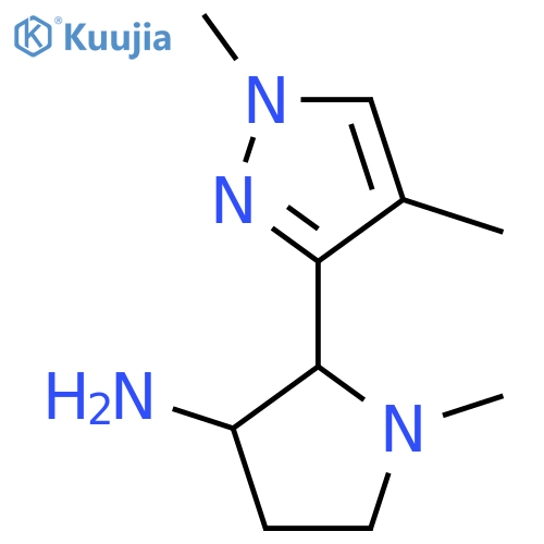 2-(1,4-dimethyl-1H-pyrazol-3-yl)-1-methylpyrrolidin-3-amine structure