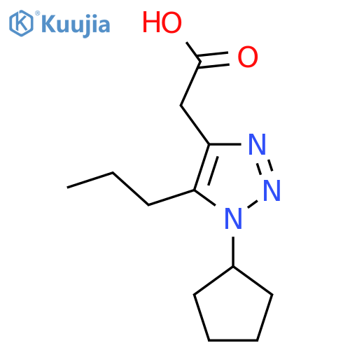 2-(1-cyclopentyl-5-propyl-1H-1,2,3-triazol-4-yl)acetic acid structure