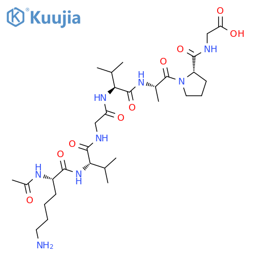 Glycine, N2-acetyl-L-lysyl-L-valylglycyl-L-valyl-L-alanyl-L-prolyl- structure