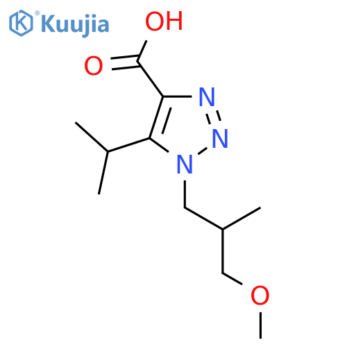 1-(3-methoxy-2-methylpropyl)-5-(propan-2-yl)-1H-1,2,3-triazole-4-carboxylic acid structure