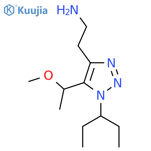 2-5-(1-methoxyethyl)-1-(pentan-3-yl)-1H-1,2,3-triazol-4-ylethan-1-amine structure