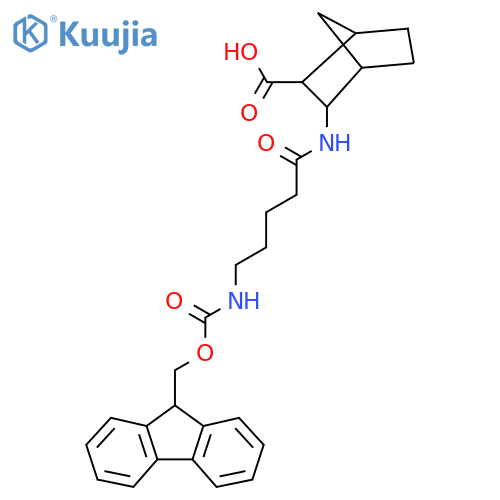 3-5-({(9H-fluoren-9-yl)methoxycarbonyl}amino)pentanamidobicyclo2.2.1heptane-2-carboxylic acid structure