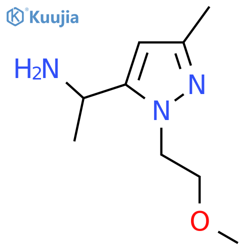 1-1-(2-methoxyethyl)-3-methyl-1H-pyrazol-5-ylethan-1-amine structure