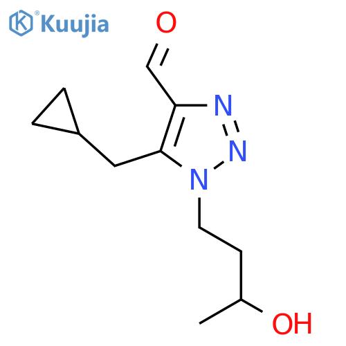5-(cyclopropylmethyl)-1-(3-hydroxybutyl)-1H-1,2,3-triazole-4-carbaldehyde structure
