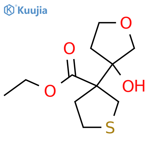 Ethyl 3-(3-hydroxyoxolan-3-yl)thiolane-3-carboxylate structure