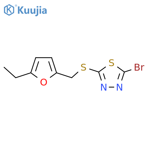 2-bromo-5-{(5-ethylfuran-2-yl)methylsulfanyl}-1,3,4-thiadiazole structure