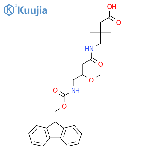 4-4-({(9H-fluoren-9-yl)methoxycarbonyl}amino)-3-methoxybutanamido-3,3-dimethylbutanoic acid structure