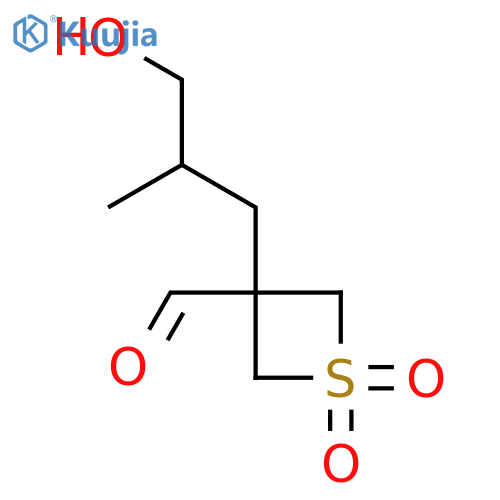 3-(3-hydroxy-2-methylpropyl)-1,1-dioxo-1lambda6-thietane-3-carbaldehyde structure