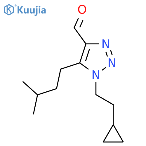 1-(2-cyclopropylethyl)-5-(3-methylbutyl)-1H-1,2,3-triazole-4-carbaldehyde structure