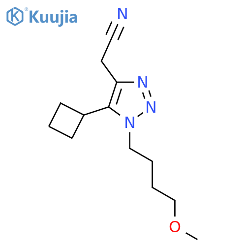 2-5-cyclobutyl-1-(4-methoxybutyl)-1H-1,2,3-triazol-4-ylacetonitrile structure