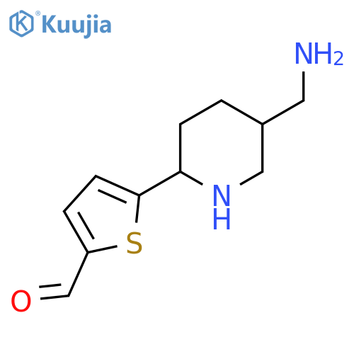 5-5-(aminomethyl)piperidin-2-ylthiophene-2-carbaldehyde structure