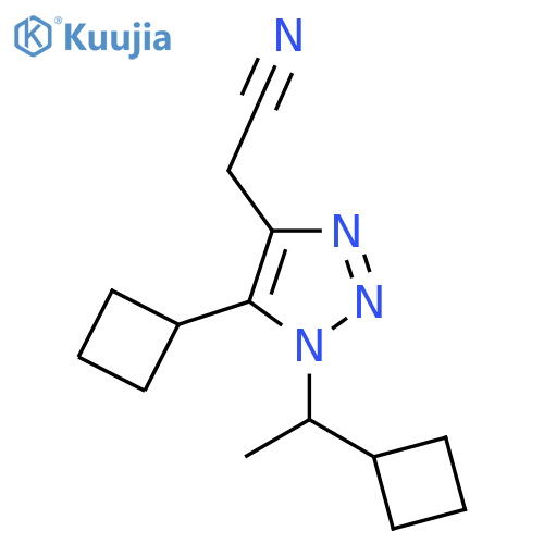 2-5-cyclobutyl-1-(1-cyclobutylethyl)-1H-1,2,3-triazol-4-ylacetonitrile structure